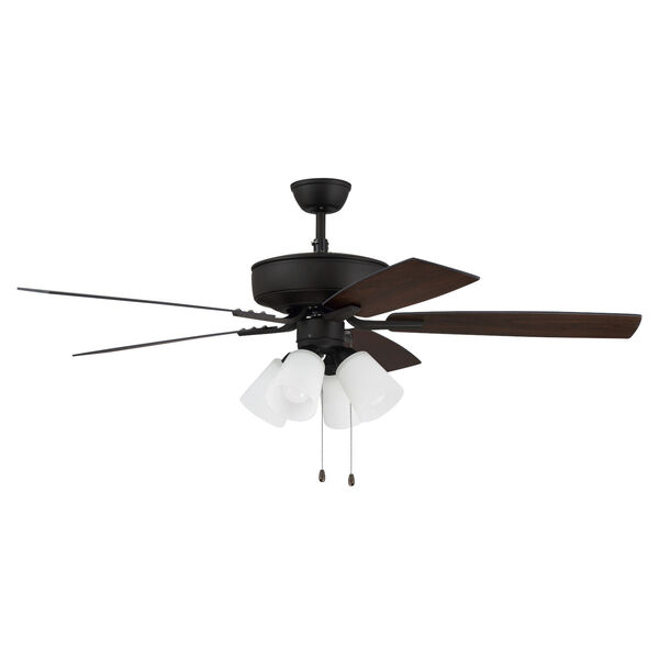 Pro Plus Espresso 52-Inch Four-Light Ceiling Fan with White Frost Bell Shade, image 4