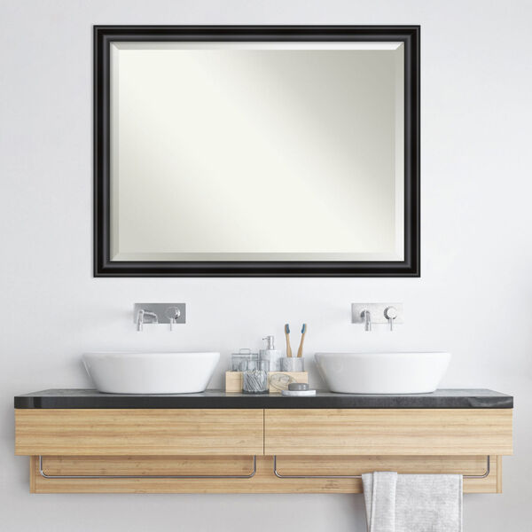 Black 44W X 34H-Inch Bathroom Vanity Wall Mirror, image 6