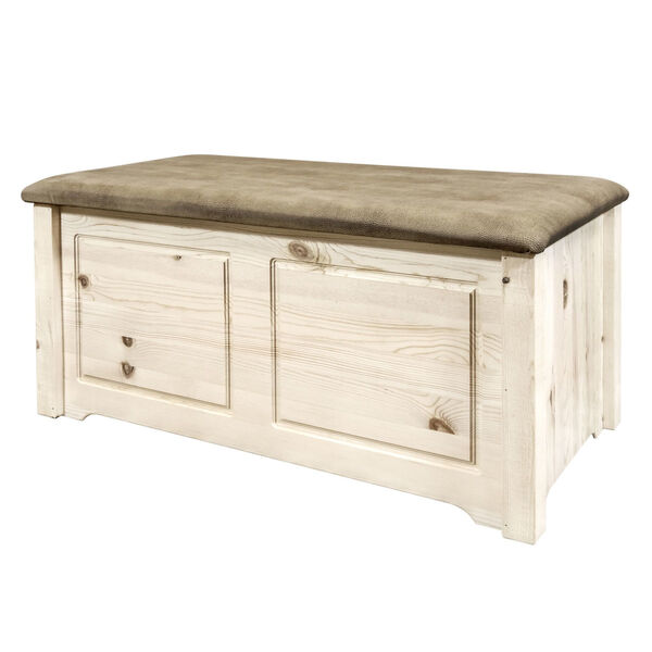 Homestead Natural Blanket Chest with Buckskin Upholstery, image 3