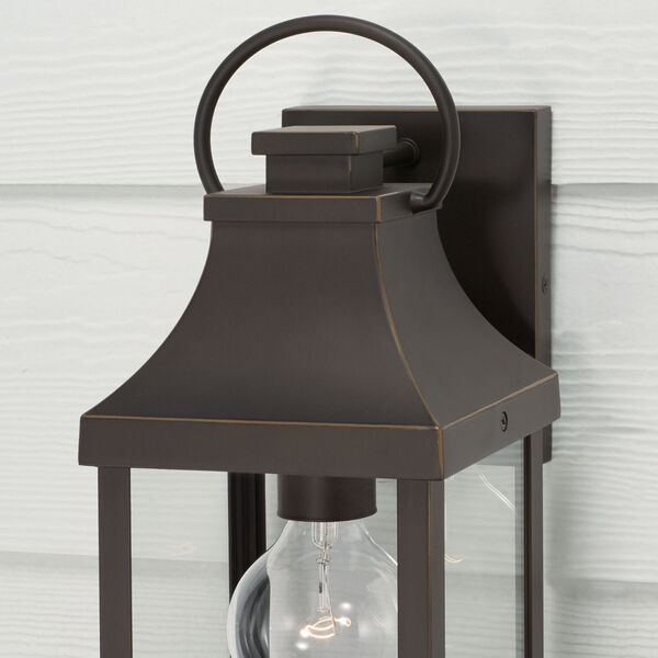 Bradford Oiled Bronze Outdoor One-Light Wall Lantern with Clear Glass, image 3