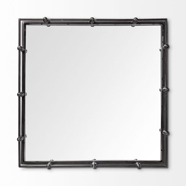 Christa Black Metal Mirrored Base Square Tray, image 6