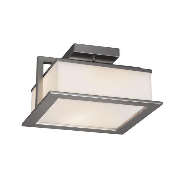 Fusion Brushed Nickel 12-Inch LED Flush Mount with Opal Glass, image 1