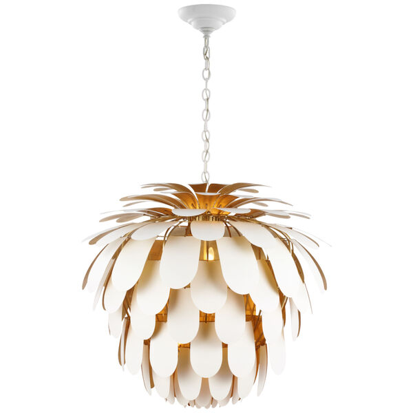 Cynara Grande Chandelier in White and Gild by Chapman and Myers, image 1