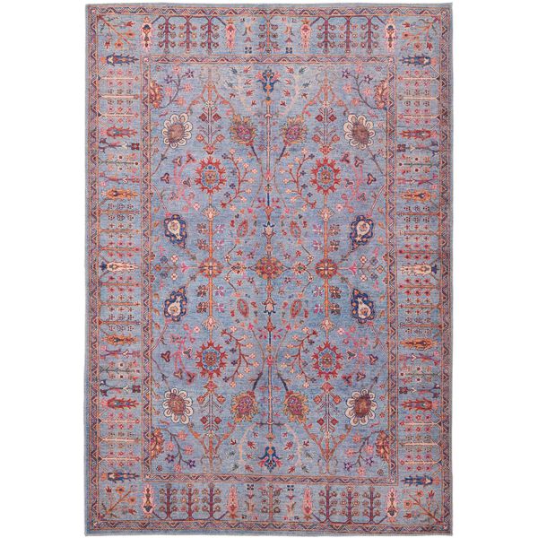 Rawlins Gray Blue Red Area Rug, image 1