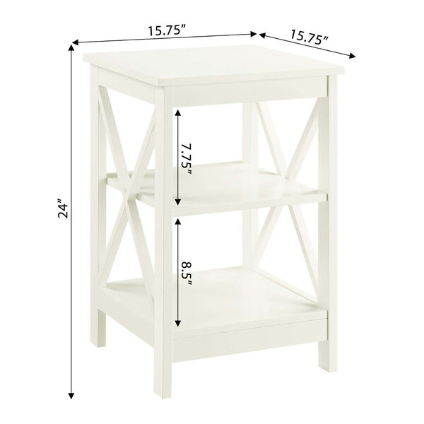 Oxford Ivory End Table with Shelves, image 4