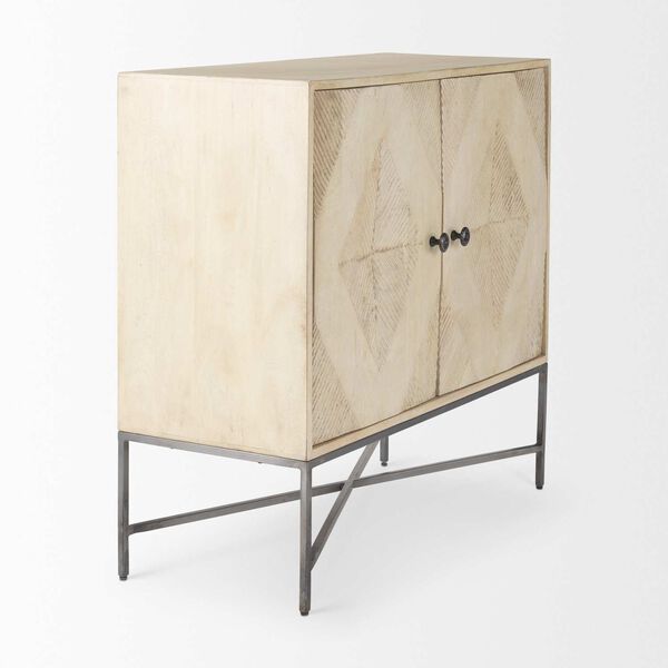 Hogarth Blonde Wood and Silver Two-Door Accent Cabinet, image 5