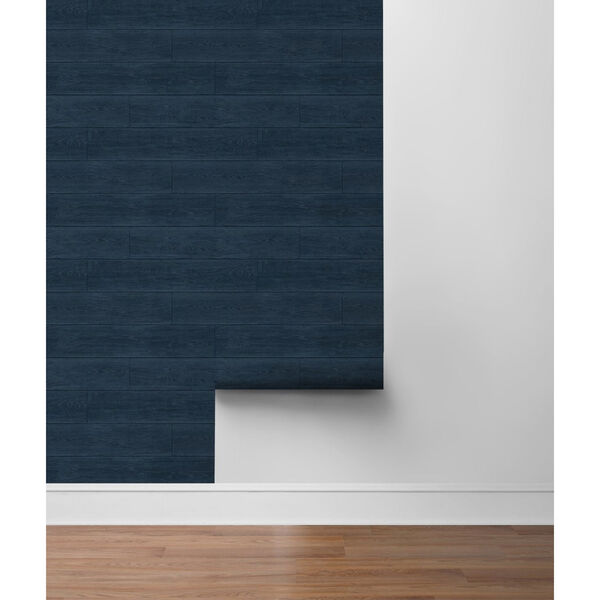 Lillian August Luxe Haven Navy Blue Rustic Shiplap Peel and Stick Wallpaper, image 4