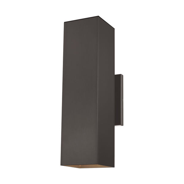 Pohl Bronze 19-Inch Two-Light Outdoor Wall Sconce with Tempered Glass Shade, image 1