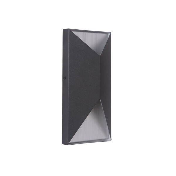 Peak Matte Black and Brushed Aluminum 10-Inch Outdoor LED Pocket Sconce, image 1