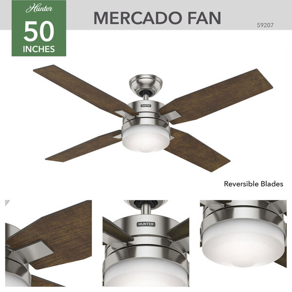 Mercado Brushed Nickel 50-Inch Ceiling Fan, image 2