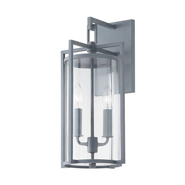 Percy Weathered Zinc Two-Light Outdoor Wall Sconce, image 1