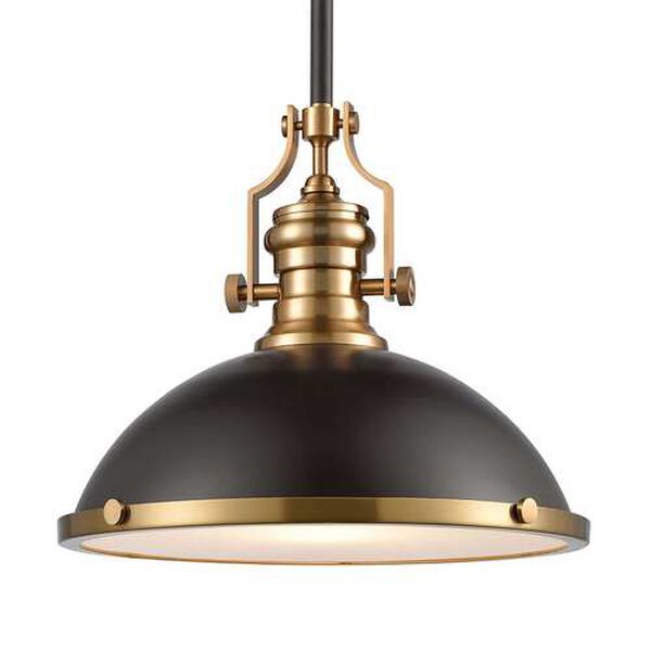 Chadwick Oil Rubbed Bronze and Satin Brass One-Light Pendant, image 2