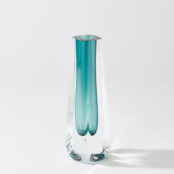 Studio A Home Azure Square Cut Glass Vase, image 1