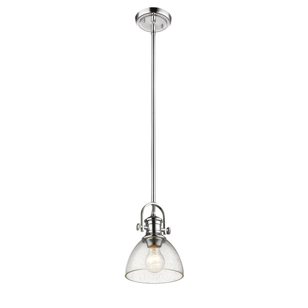 Hines Chrome 7-Inch One-Light Mini Pendant with Seeded Glass, image 3
