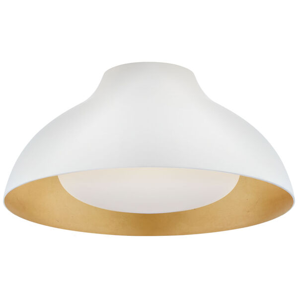 Agnes 15-Inch Flush Mount in Plaster White with Soft White Glass by AERIN, image 1