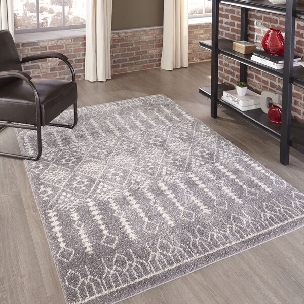 Lima Moroccan Shag Gray Rectangular: 7 Ft. 10 In. x 9 Ft. 10 In. Rug, image 2