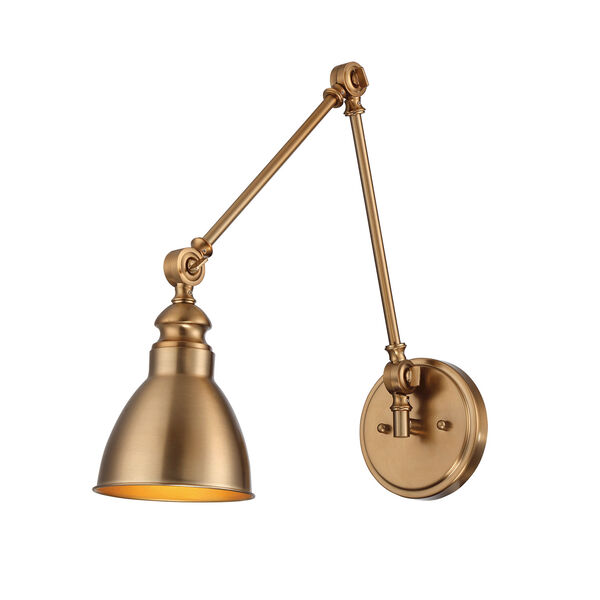 Dakota Warm Brass One-Light Sconce, image 1