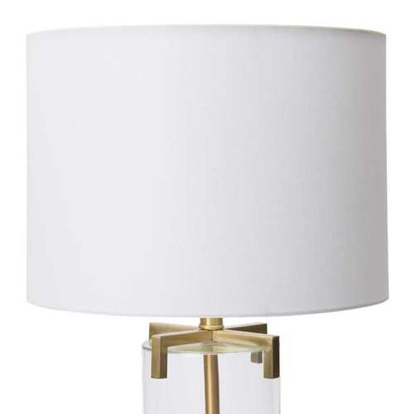 Brushed Gold and Glass One-Light Table Lamp, image 4