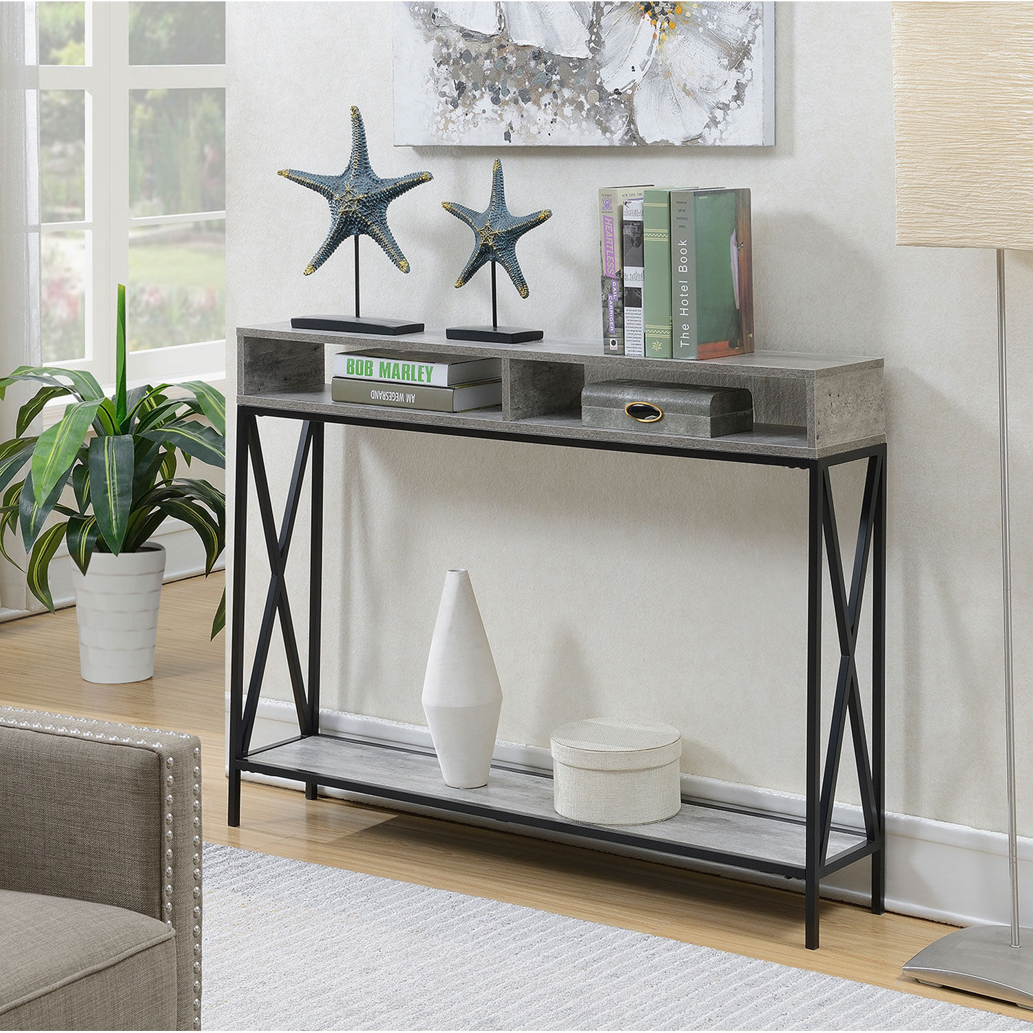 Tucson Deluxe 2 Tier Console Table in Faux Birch