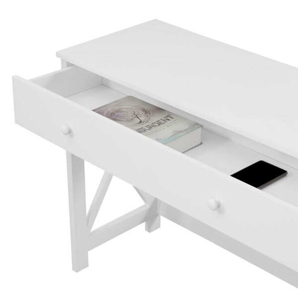 Oxford White Desk with Charging Station, image 5