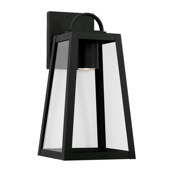 Leighton Black Eight-Inch One-Light Minimal Light Pollution Outdoor Wall Lantern with Clear Glass, image 1