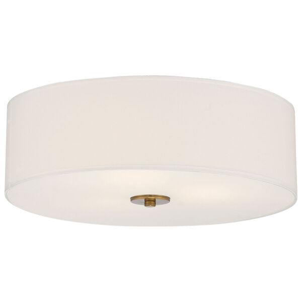 Mid Town Brass-Antique and Satin Three-Light LED Flush Mount, image 1