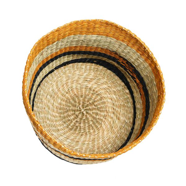 Multicolor Hand-Woven Seagrass Basket, Set of 2, image 4