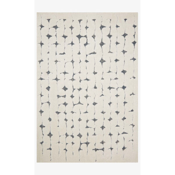 Hagen White and Navy Rectangular: 2 Ft. 7 In. x 4 Ft. Area Rug, image 1