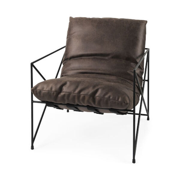 Leonidas Brown and Black Accent Chair, image 1