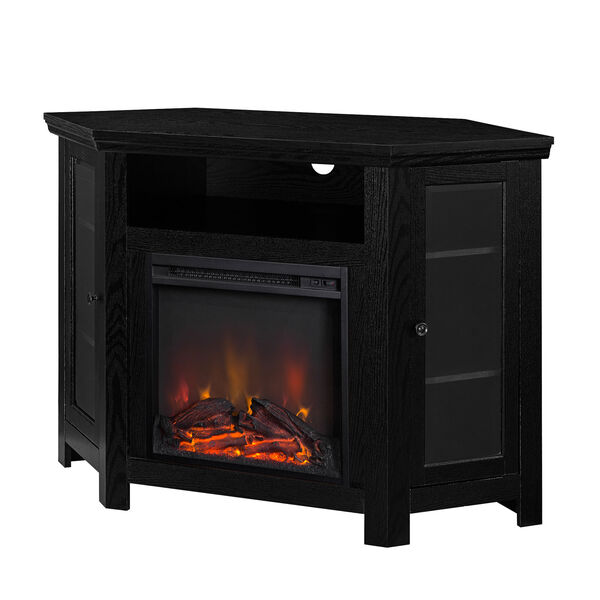 48-inch Corner Fireplace TV Stand - Black, image 6
