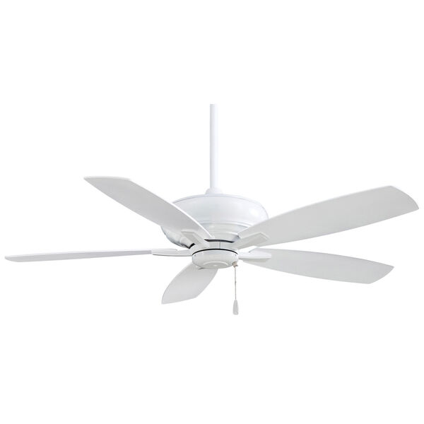 Kola 52-Inch Ceiling Fan in White with Five Blades, image 1