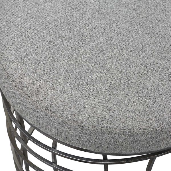 Carnival Burnished Silver and Gray Iron Round Accent Stool, image 5