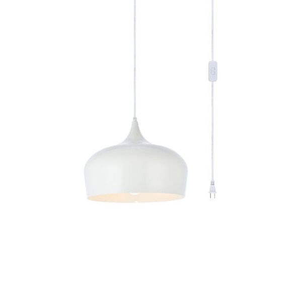 Nora White 12-Inch One-Light Plug-In Pendant, image 3