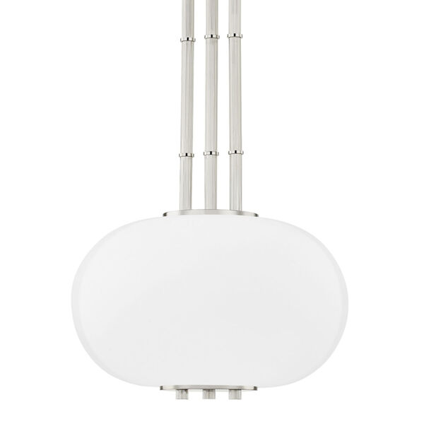Palisade Burnished Nickel One-Light Pendant with Opal Matte Glass Shade, image 1