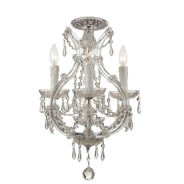 Maria Theresa Polished Chrome Four Light Semi-Flush Mount with Clear Crystal, image 1