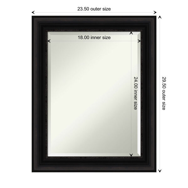 Parlor Black 24W X 30H-Inch Bathroom Vanity Wall Mirror, image 6