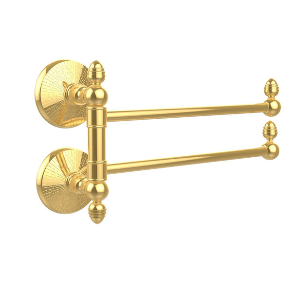 Monte Carlo Collection 2 Swing Arm Towel Rail, Polished Brass, image 1