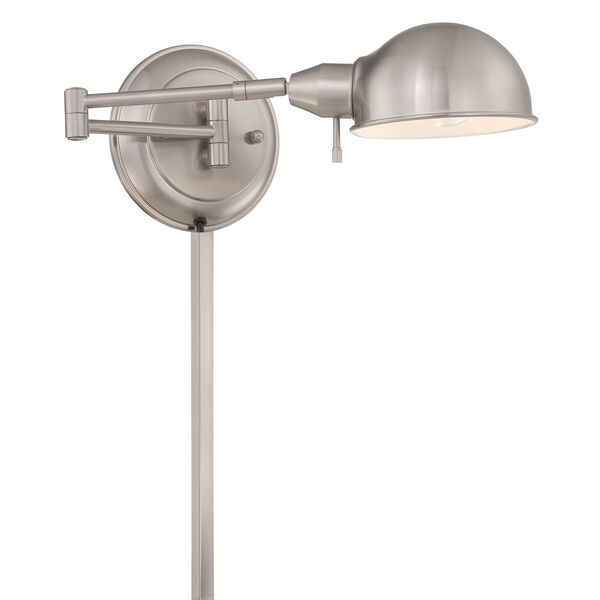 Rizzo Polished Steel One-Light Swing-Arm Wall Lamp, image 1