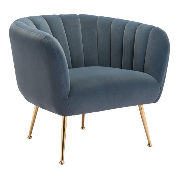 Deco Gray and Gold Accent Chair, image 1