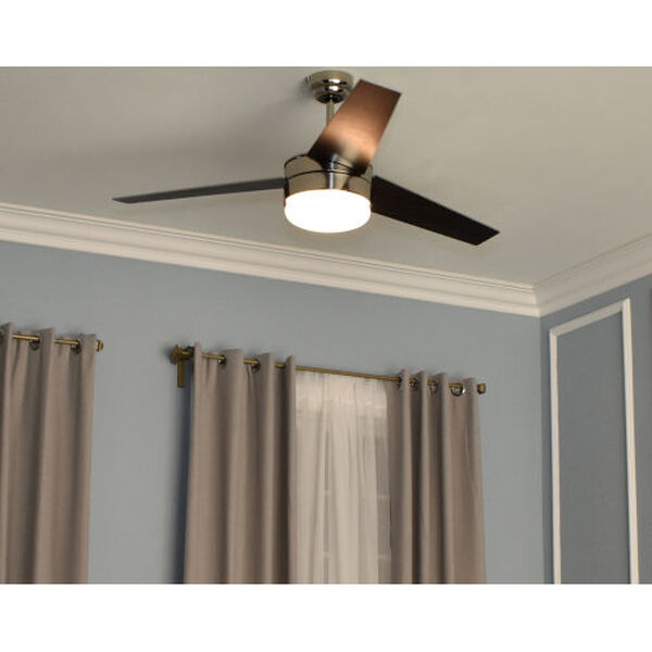 Basic-Max Satin Nickel and Black Two-Light LED Indoor Ceiling Fan, image 4