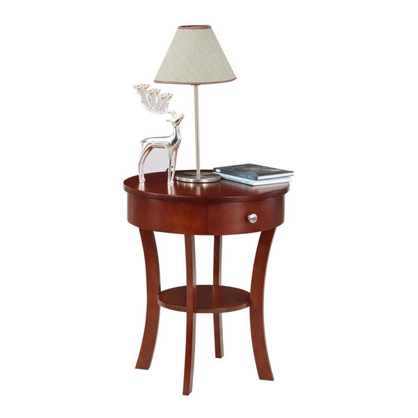 Classic Accents Schaffer Mahogany One-Drawer End Table with Shelf, image 3