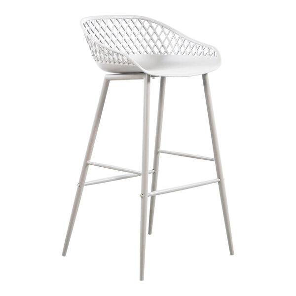 Piazza White Bar Stool - Set of Two, image 2