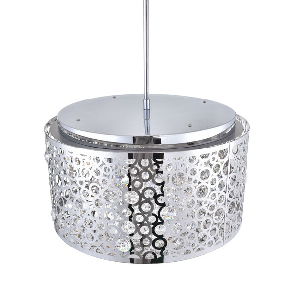 Bubbles Chrome Six-Light Drum Shade Chandelier with K9 Clear Crystals, image 3
