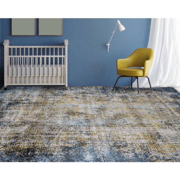 Cairo Gold Blue Gray Rectangular: 7 Ft. 10 In. x 10 Ft. 10 In. Rug, image 3