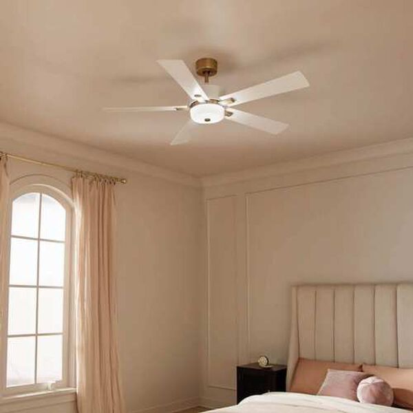 Icon Brushed Natural Brass LED 56-Inch Ceiling Fan, image 2