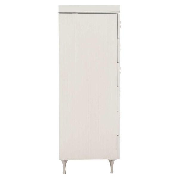 Silhouette Eggshell and Stainless Steel Tall Drawer Chest, image 5