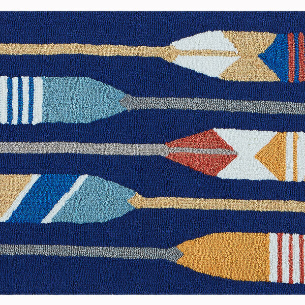 Liora Manne Frontporch Navy 30 x 48 Inches Paddles Indoor/Outdoor Rug, image 1