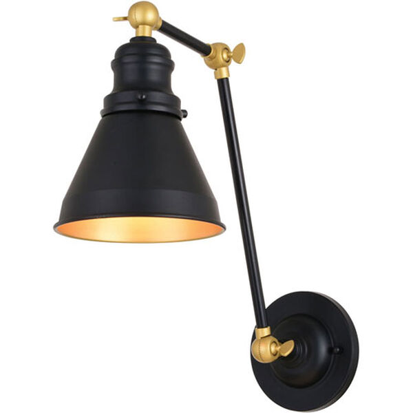 Alexis Oil Rubbed Bronze Satin Gold Six-Inch One-Light Wall Sconce, image 1