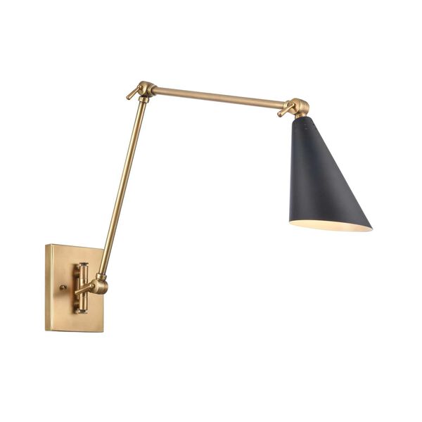 Luca Natural Brass 19-Inch One-Light Swing Arm Sconce, image 1