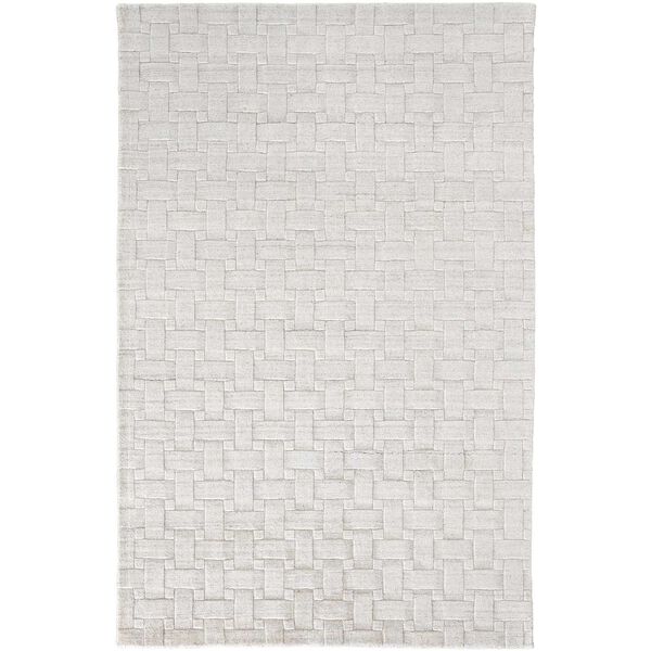 Redford Solid White Silver Rectangular 3 Ft. 6 In. x 5 Ft. 6 In. Area Rug, image 1